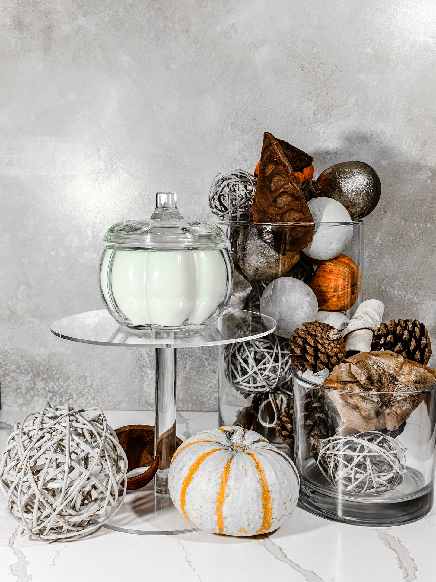 3-Wick Glass Pumpkin Jar